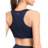 imageYvette Zip Front Sports Bras for Women High Impact Racerback Sports Bra Full Support No Bounce for Large BreastsBlue