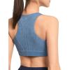 imageYvette Zip Front Sports Bras for Women High Impact Racerback Sports Bra Full Support No Bounce for Large BreastsLight Blue
