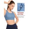 imageYvette Zip Front Sports Bras for Women High Impact Racerback Sports Bra Full Support No Bounce for Large BreastsLight Blue