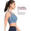 imageYvette Zip Front Sports Bras for Women High Impact Racerback Sports Bra Full Support No Bounce for Large BreastsLight Blue