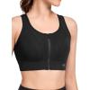 imageYvette Zip Front Sports Bras for Women High Impact Supportive Large Bust Bras for RunningBlack