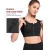 imageYvette Zip Front Sports Bras for Women High Impact Supportive Large Bust Bras for RunningBlack