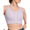 imageYvette Zip Front Sports Bras for Women High Impact Supportive Large Bust Bras for RunningPurple