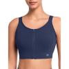 imageYvette Adjustable Zip Front Sports Bras for Women High Support Impact Criss Cross Running Bra for Large BreastsBlue