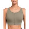 imageYvette Adjustable Zip Front Sports Bras for Women High Support Impact Criss Cross Running Bra for Large BreastsGrey