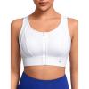 imageYvette Front Closure Sports Bras for Women High Support Large Bust Racerback Molded Cup Sports Bra High Impact for RunningWhite