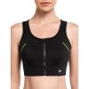 imageYvette Front Closure Sports Bras for Women High Support Large Bust Racerback Molded Cup Sports Bra Plus SizeBlack