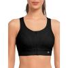 imageYvette Front Closure Sports Bras for Women High Support Large Bust Supportive Racerback Sports Bra for RunningBlack