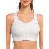 imageYvette Front Closure Sports Bras for Women High Support Large Bust Supportive Racerback Sports Bra for RunningWhite