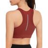 imageYvette Front Zipper Sports Bras for Women High Support Color Blocking Plus Size Sports Bra High Impact for Running WorkoutBrick Red