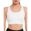 imageYvette Front Zipper Sports Bras for Women High Support Large Bust Mesh Racerback Sports Bra High Impact Running WorkoutWhite