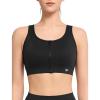 imageYvette High Impact Sports Bras for Women Front Zipper Jacquard Plus Size Full Support Molded Cup Sports Bra for RunningBlack