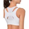 imageYvette High Support Sports Bras for Women Double Deck Straps High Impact Mesh Zip Front Sports Bra for RunningWhite