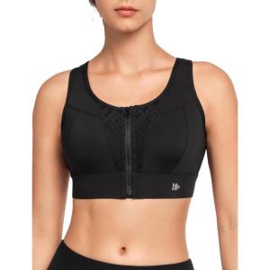 imageYvette Front Closure Sports Bras for Women High Impact Large Breasts Racerback Running Sports Bra High Support