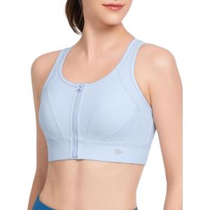 imageYvette Front Closure Sports Bras for Women High Support Large Bust Supportive Racerback Sports Bra for RunningBlue