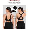 imageYvette Adjustable Sports Bras for Women High Support Large Bust Wireless Running Workout Sports Bra High Impact Plus SizeBlack