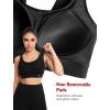 imageYvette Adjustable Sports Bras for Women High Support Large Bust Wireless Running Workout Sports Bra High Impact Plus SizeBlack