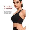imageYvette Adjustable Sports Bras for Women High Support Large Bust Wireless Running Workout Sports Bra High Impact Plus SizeBlack