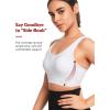 imageYvette Adjustable Sports Bras for Women High Support Large Bust Wireless Running Workout Sports Bra High Impact Plus SizeWhite