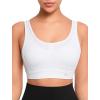 imageYvette Adjustable Sports Bras for Women High Support Large Bust Wireless Running Workout Sports Bra High Impact Plus SizeWhite