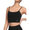 imageYvette Adjustable Yoga Sports Bras for Women Light Support Padded Wireless Spaghetti Strap Bra with Removable PadBlack