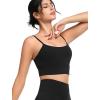 imageYvette Adjustable Yoga Sports Bras for Women Light Support Padded Wireless Spaghetti Strap Bra with Removable PadBlack