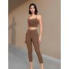 imageYvette Adjustable Yoga Sports Bras for Women Light Support Padded Wireless Spaghetti Strap Bra with Removable PadBrown