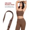 imageYvette Adjustable Yoga Sports Bras for Women Light Support Padded Wireless Spaghetti Strap Bra with Removable PadBrown