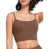 imageYvette Adjustable Yoga Sports Bras for Women Light Support Padded Wireless Spaghetti Strap Bra with Removable PadBrown