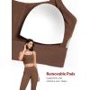 imageYvette Adjustable Yoga Sports Bras for Women Light Support Padded Wireless Spaghetti Strap Bra with Removable PadBrown