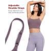 imageYvette Adjustable Yoga Sports Bras for Women Light Support Padded Wireless Spaghetti Strap Bra with Removable PadPurple