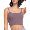 imageYvette Adjustable Yoga Sports Bras for Women Light Support Padded Wireless Spaghetti Strap Bra with Removable PadPurple