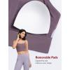 imageYvette Adjustable Yoga Sports Bras for Women Light Support Padded Wireless Spaghetti Strap Bra with Removable PadPurple