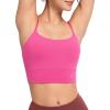 imageYvette Adjustable Yoga Sports Bras for Women Light Support Padded Wireless Spaghetti Strap Bra with Removable PadRose Red