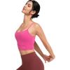 imageYvette Adjustable Yoga Sports Bras for Women Light Support Padded Wireless Spaghetti Strap Bra with Removable PadRose Red