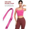 imageYvette Adjustable Yoga Sports Bras for Women Light Support Padded Wireless Spaghetti Strap Bra with Removable PadRose Red
