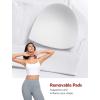 imageYvette Adjustable Yoga Sports Bras for Women Light Support Padded Wireless Spaghetti Strap Bra with Removable PadWhite