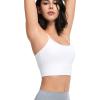 imageYvette Adjustable Yoga Sports Bras for Women Light Support Padded Wireless Spaghetti Strap Bra with Removable PadWhite