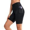imageYvette Biker Shorts with Pockets for Women 3quot  4quot  6quot  8quot Tummy Control High Waist Running Workout Gym Yoga ShortsBlack