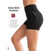 imageYvette Biker Shorts with Pockets for Women 3quot  4quot  6quot  8quot Tummy Control High Waist Running Workout Gym Yoga ShortsBlack