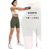 imageYvette Biker Shorts with Pockets for Women 3quot  4quot  6quot  8quot Tummy Control High Waist Running Workout Gym Yoga ShortsGreen