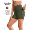 imageYvette Biker Shorts with Pockets for Women 3quot  4quot  6quot  8quot Tummy Control High Waist Running Workout Gym Yoga ShortsGreen