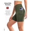 imageYvette Biker Shorts with Pockets for Women 3quot  4quot  6quot  8quot Tummy Control High Waist Running Workout Gym Yoga ShortsGreen