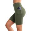 imageYvette Biker Shorts with Pockets for Women 3quot  4quot  6quot  8quot Tummy Control High Waist Running Workout Gym Yoga ShortsGreen