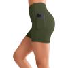 imageYvette Biker Shorts with Pockets for Women 3quot  4quot  6quot  8quot Tummy Control High Waist Running Workout Gym Yoga ShortsGreen