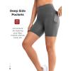 imageYvette Biker Shorts with Pockets for Women 3quot  4quot  6quot  8quot Tummy Control High Waist Running Workout Gym Yoga ShortsGrey