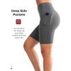 imageYvette Biker Shorts with Pockets for Women 3quot  4quot  6quot  8quot Tummy Control High Waist Running Workout Gym Yoga ShortsGrey