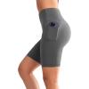 imageYvette Biker Shorts with Pockets for Women 3quot  4quot  6quot  8quot Tummy Control High Waist Running Workout Gym Yoga ShortsGrey