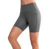 imageYvette Biker Shorts with Pockets for Women 3quot  4quot  6quot  8quot Tummy Control High Waist Running Workout Gym Yoga ShortsGrey