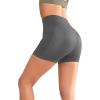 imageYvette Biker Shorts with Pockets for Women 3quot  4quot  6quot  8quot Tummy Control High Waist Running Workout Gym Yoga ShortsGrey